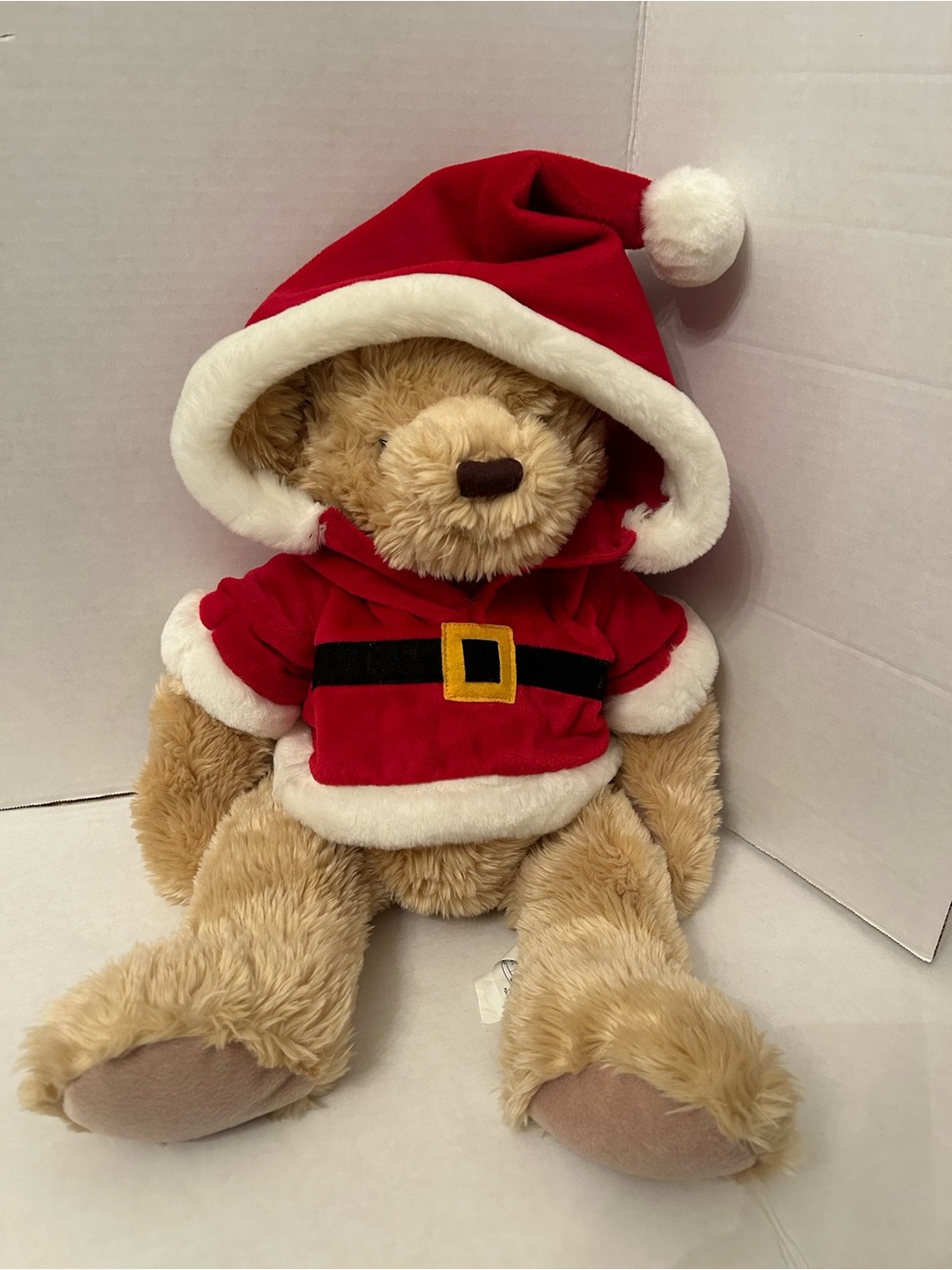 Laura Secord Holiday Plush Teddy Bear in Red Santa Outfit